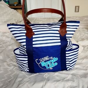 Blue Striped Scrub Life Bag